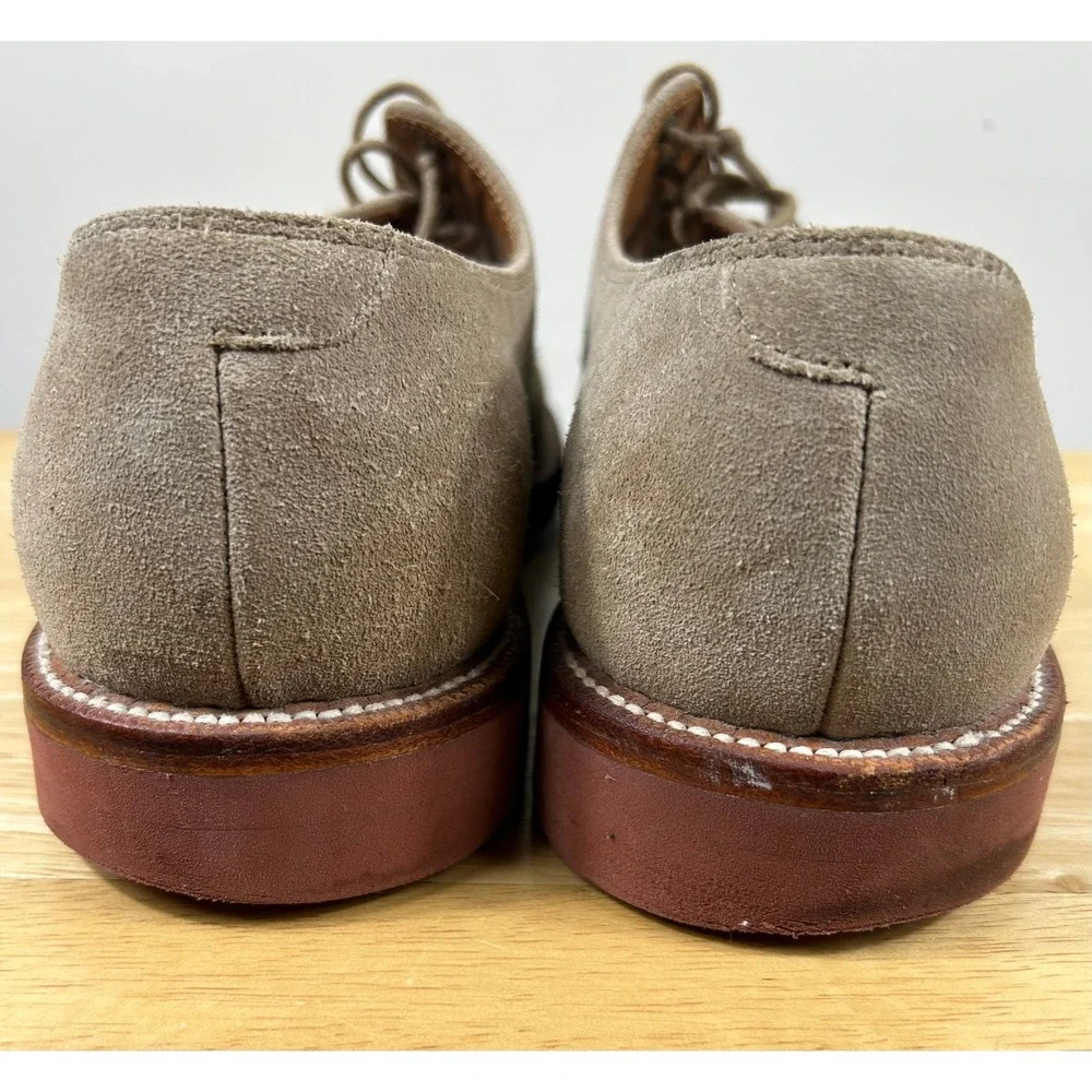 Grant Stone Derby Shoes Mens 10D Sand Suede Dirty Buck Goodyear Welt Brick Sole